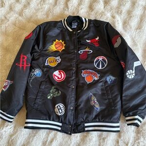 NBA Black Multi-Team Bomber Jacket- NWOT